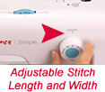 Adjustable stitch size and length