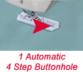 Automatic 4-step buttonhole